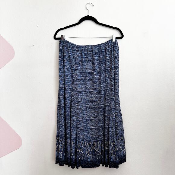 Vintage Y2K Blue Maxi Skirt 2000s Boho Grunge Retro 90s Whimsigoth 1X - Picture 2 of 5